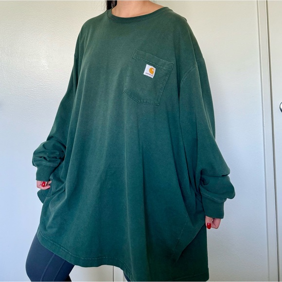 Vintage carhartt long sleeve green shirt - Picture 1 of 5